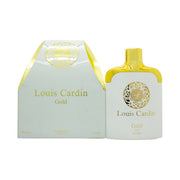 Louis Cardin Gold Eau de Parfum 100 ml fra Louis Cardin, gylden rektangulær flakon med blank guldkork og minimalistisk design