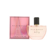 Kylie Minogue Darling Eau de Parfum 30 ml, rund klar glasflakon med gyldent låg og sorte detaljer i elegant design
