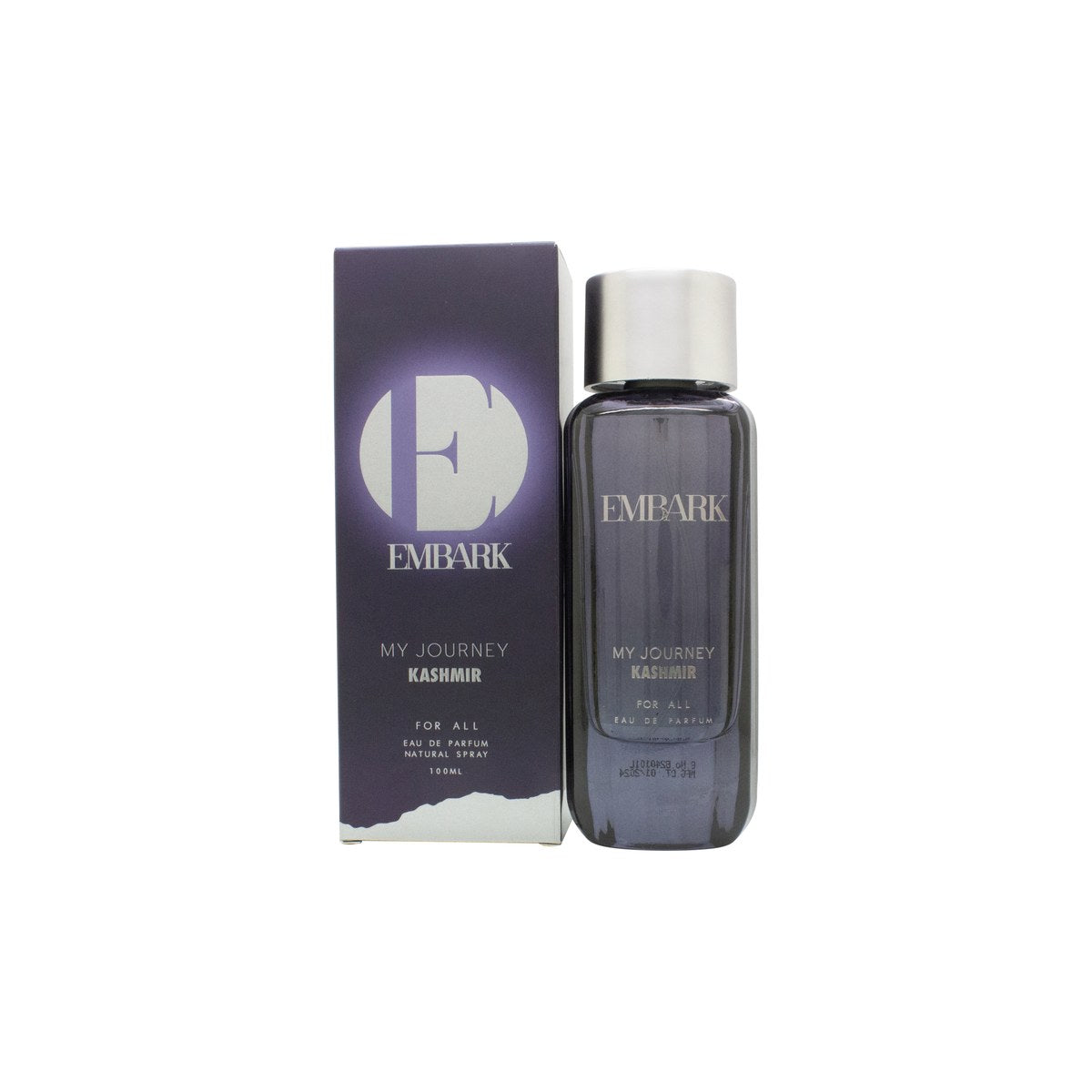 Embark My Journey Kashmir Eau de Parfum 100ml fra Embark, 100 ml – mørk blå glasflakon med gulddetaljer og firkantet låg.