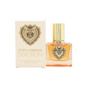 Dolce & Gabbana Devotion Intense Eau de Parfum 30 ml – ravfarvet glasflakon med gyldent Sacred Heart-emblem og matchende låg