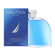 Nautica Blue Eau de Toilette 100ml, Nautica, 100 ml – klar blå flakon i buet glas med sølvfarvet spray og enkelt logo