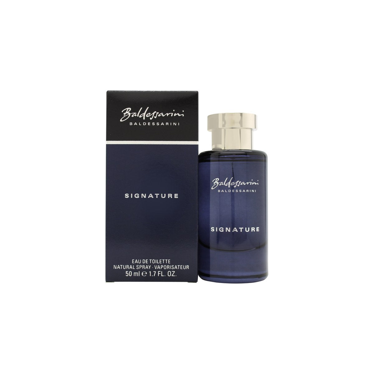 Baldessarini Signature Eau de Toilette, Baldessarini 50 ml – rektangulær glasflakon med ravfarvet duft og guldkap