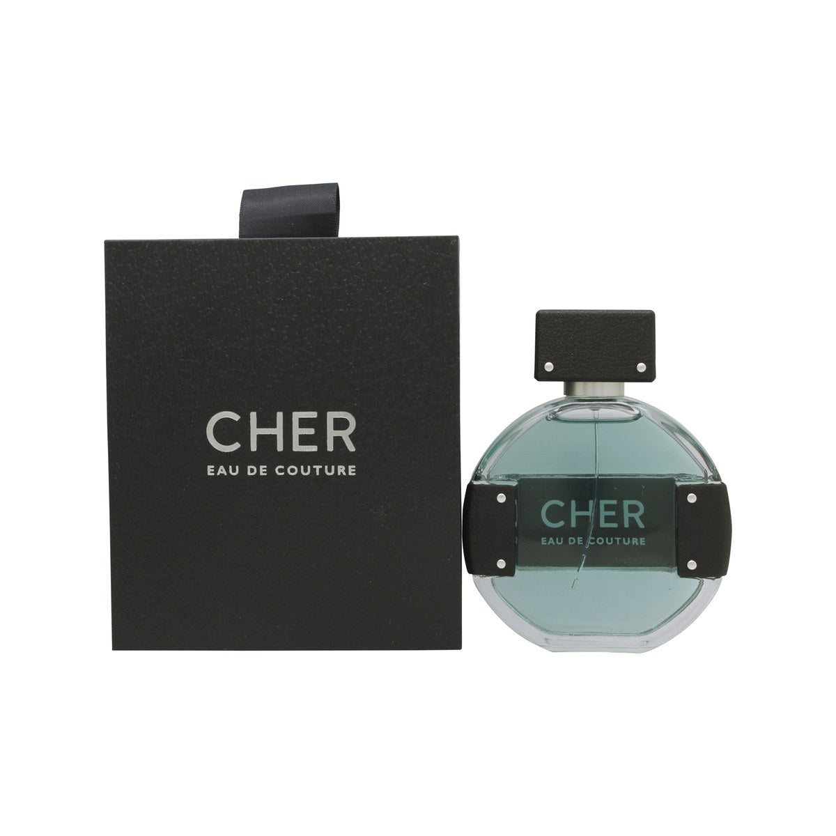 Cher Eau de Couture Eau de Parfum 50 ml fra Cher, elegant glasflaske med lyserød væske og sort sløjfe