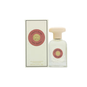 Tory Burch Cosmic Wood Eau de Parfum 50 ml – rektangulær glasflakon med ravgylden duft og gyldent låg.