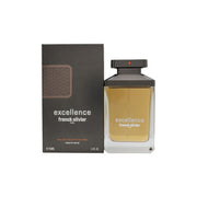 Franck Olivier Excellence Eau de Toilette 100 ml – klar rektangulær glasflakon med ravfarvet indhold og sølvfarvet låg