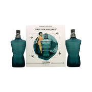 Jean Paul Gaultier Le Male Duo Eau de Toilette 2 x 40 ml – to blå torsoflasker i cylindrisk metaldåse