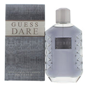 Guess Dare for Men Eau de Toilette 100 ml, Guess – klar glasflaske med lyseblå duft og sølvkapsel