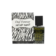 Louis Cardin Oud Forever Eau de Parfum 80 ml, Louis Cardin – sort rektangulær glasflakon med gyldne detaljer og mørk hætte