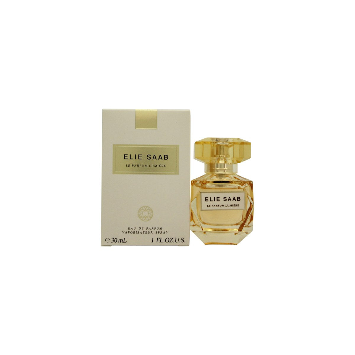 Elie Saab Le Parfum Lumière Eau de Parfum, Elie Saab, 30 ml – klar facetslebet flakon med gylden duft og sølvprop