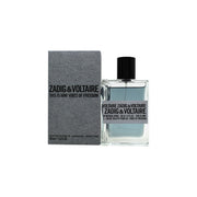 This Is Him! Vibes Of Freedom Eau De Toilette Zadig & Voltaire 50 ml, gultonet glasflaske i kantet design med sort låg