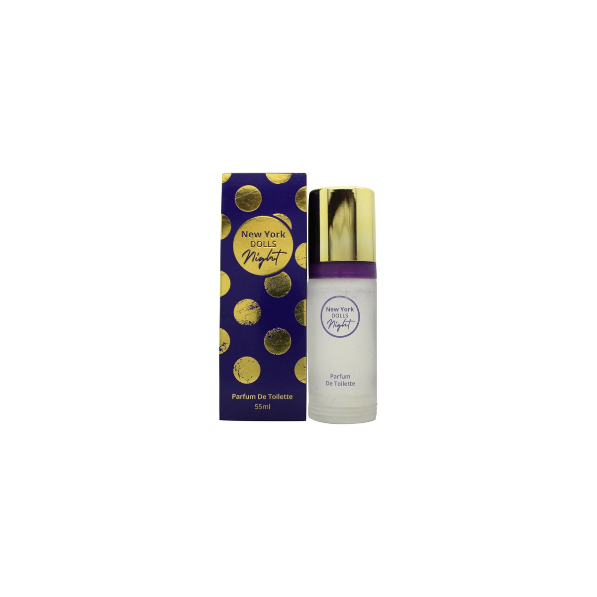 Milton Lloyd New York Dolls Night Parfum De Toilette, Milton Lloyd 55 ml – klar flakon med sort låg og pink etiket med New York-skyline