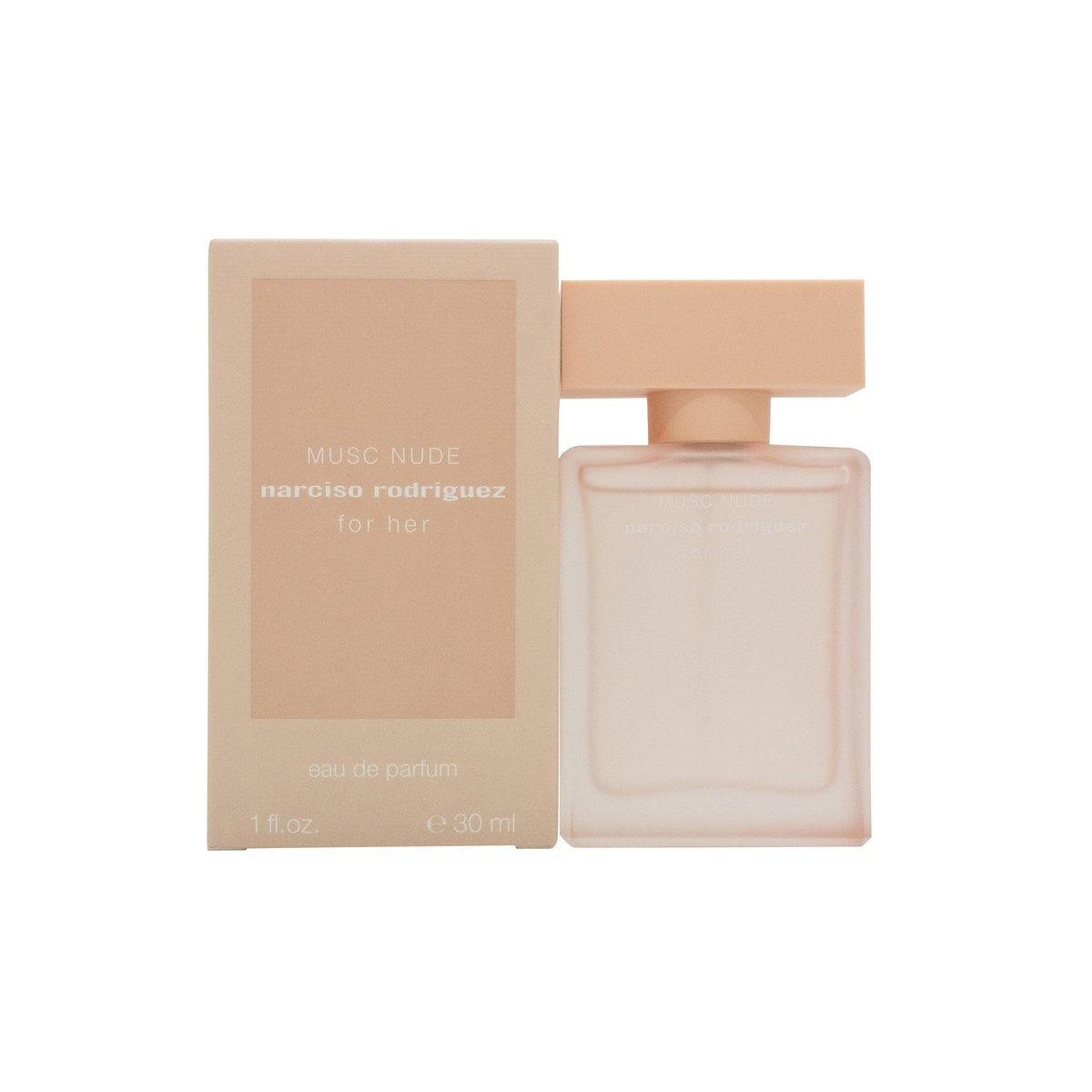 For Her Musc Nude Eau De Parfum, Narciso Rodriguez, 30 ml – nude rosa, matteret flakon i rektangulært design med mat låg