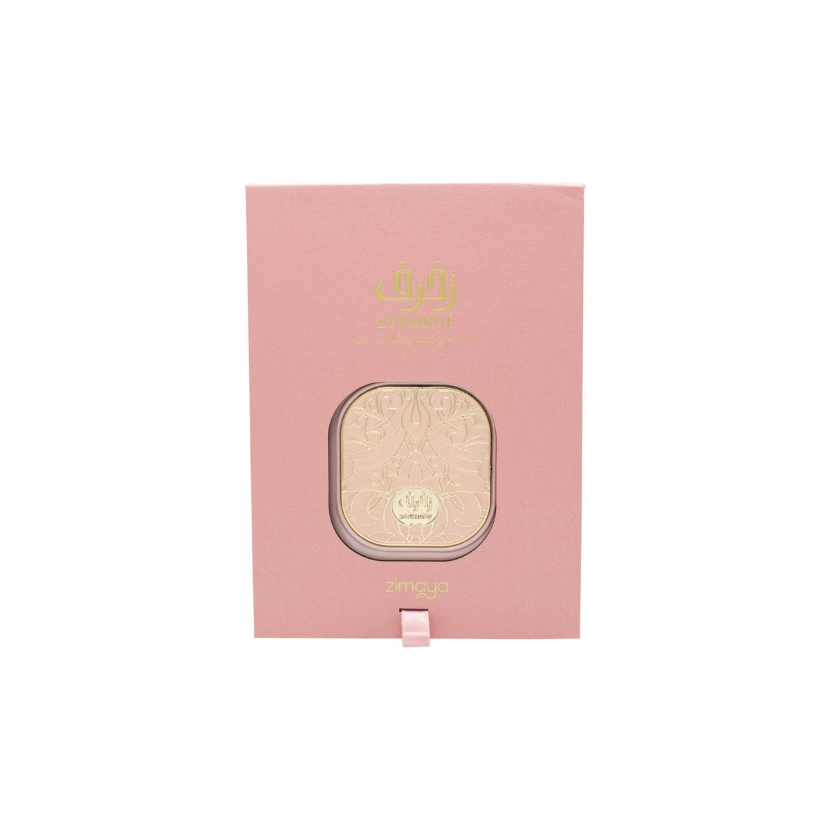 Zimaya Zukhruf Pink Eau de Parfum 100ml fra Zimaya, 100 ml flakon i pink glas med ornamenteret hætte og firkantet design