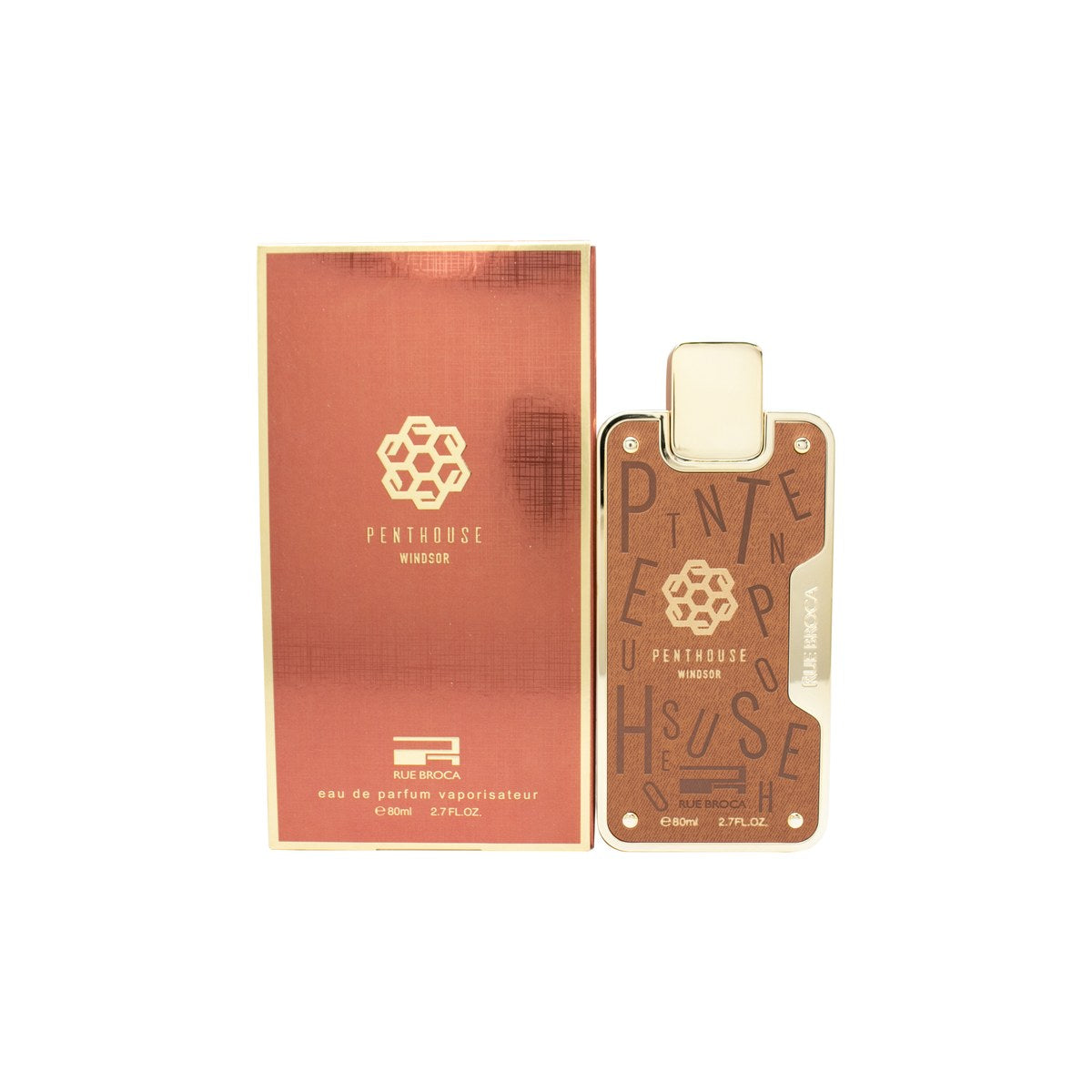 Rue Broca Penthouse Windsor Eau de Parfum 100 ml, Rue Broca – mørkeblå rektangulær flakon med sølvfarvet låg og crest-logo