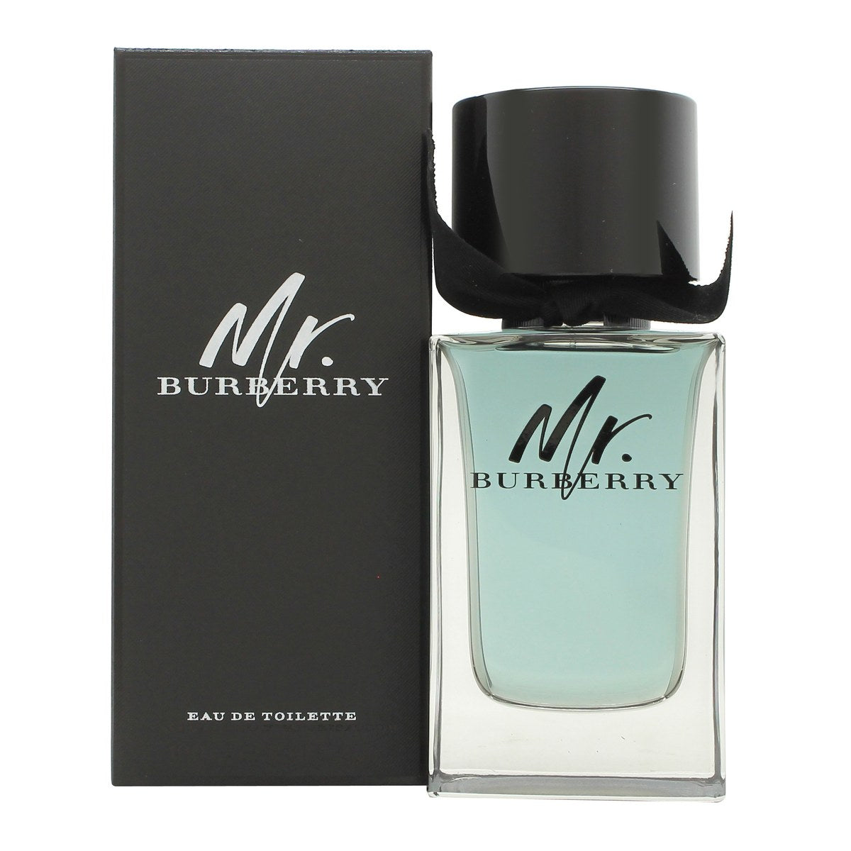 Mr Burberry Eau De Toilette Burberry 100 ml klar glasflaske med sort bånd og sort låg, klassisk maskulint design