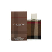 Burberry London For Men Eau De Toilette Burberry 100 ml rektangulær glasflaske med ternet stofbetræk og sort låg