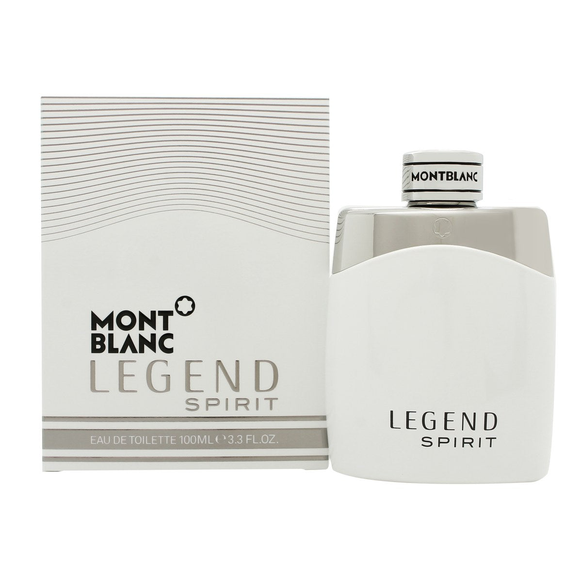 Mont Blanc Legend Spirit Eau de Toilette 100 ml – hvid mat flakon med sølvfarvet låg og rene linjer