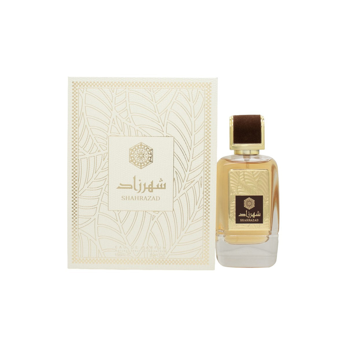 Ard Al Zaafaran Shahrazad Eau De Parfum 100 ml fra Ard Al Zaafaran – gylden flakon med orientalsk mønster og dekorativt låg