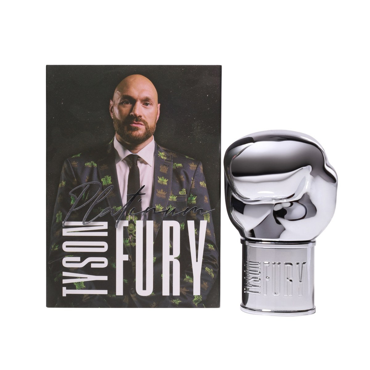 Tyson Fury Platinum Eau de Toilette, Tyson Fury, 100 ml – klar glasflaske med sølv låg og maskulint design