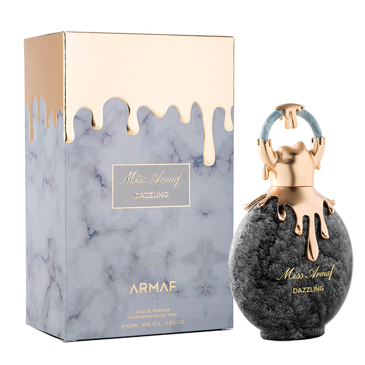 Miss Armaf Dazzling Eau de Parfum 100 ml fra Armaf, rosa glasflakon med buet form og sølvfarvet låg