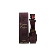 Christina Aguilera Violet Noir Eau de Parfum 75 ml – slank mørkelilla flakon med sort blondemønster og sort sløjfe