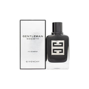 Gentleman Society Eau De Parfum Givenchy 60 ml sort lakeret flakon med skarpe linjer og sølvfarvet 4G‑monogram, elegant og mørk