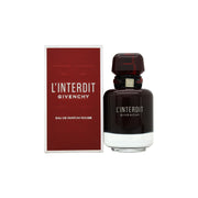 L'Interdit Rouge Eau De Parfum Givenchy 50 ml – rødtonet glasflaske med firkantet form, klare linjer og sort låg