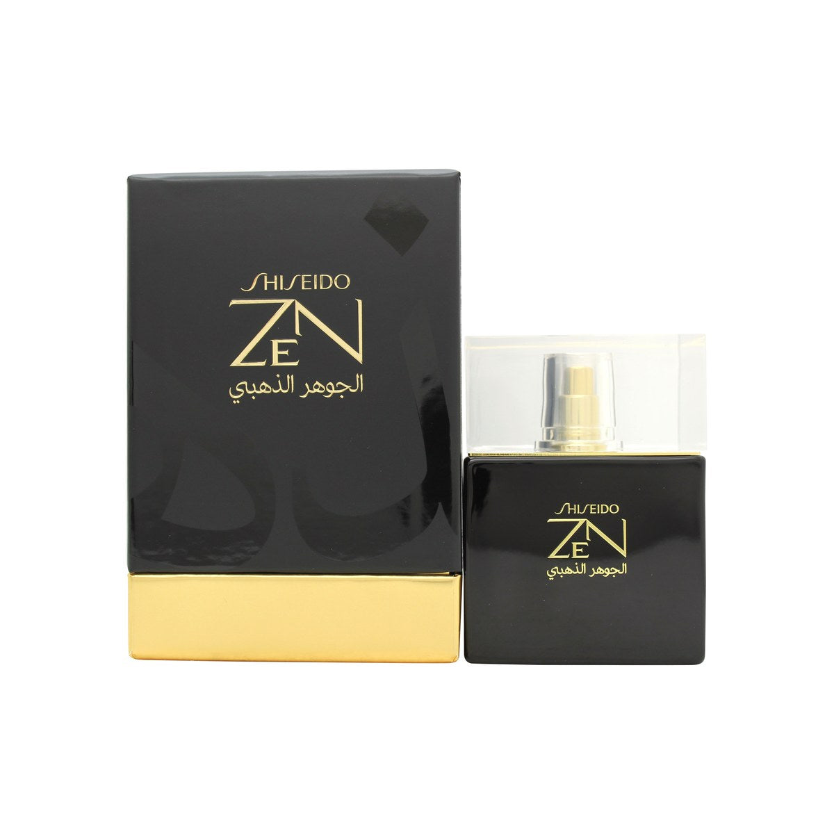 Shiseido Zen Gold Elixir Eau de Parfum 100 ml fra Shiseido, gylden oval flakon med blank guldfinish og sort låg
