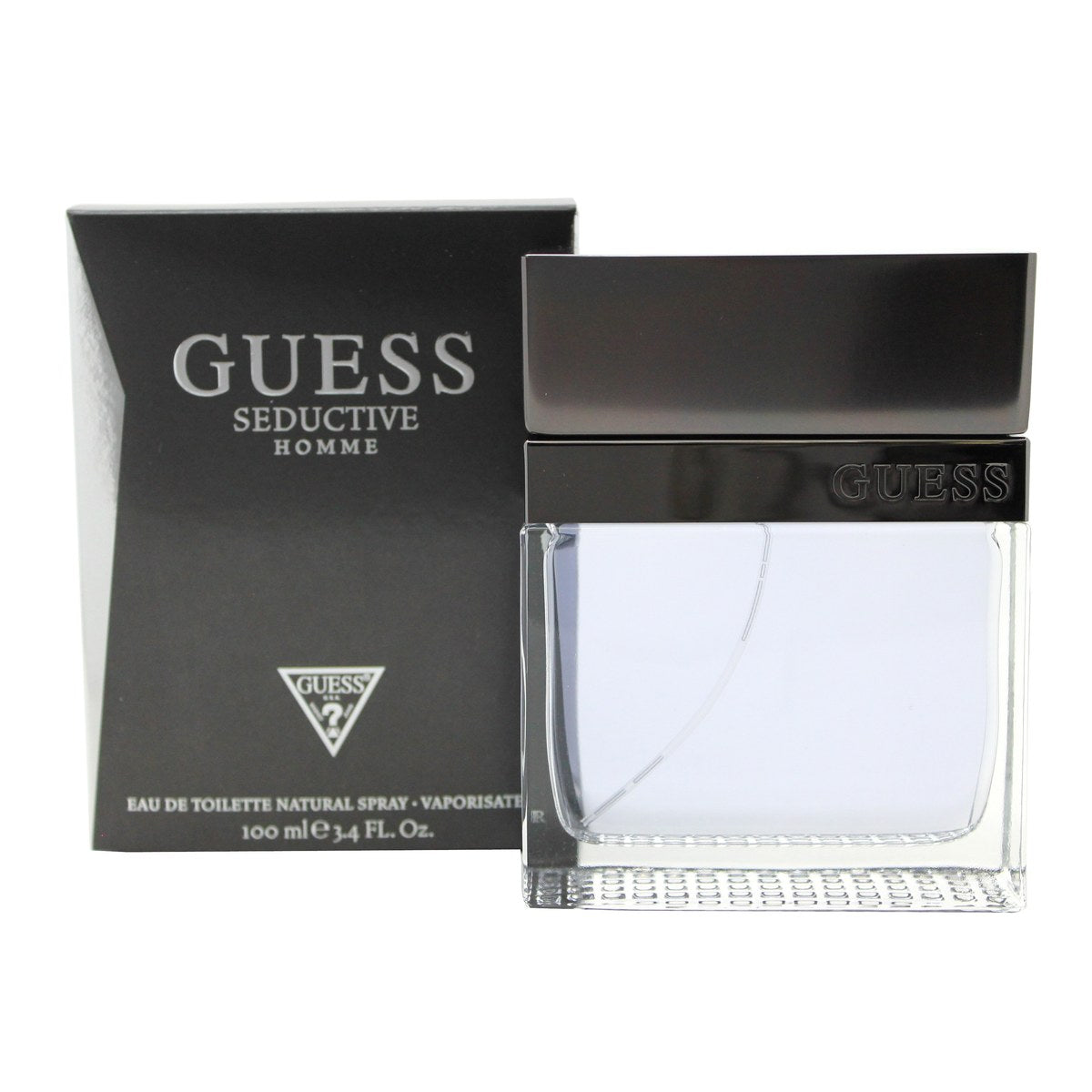 Guess Guess Seductive Homme Eau de Toilette 100 ml fra Guess – blå gradient glasflaske med sølvlogo og mørk hætte