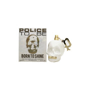 Police To Be Born To Shine For Woman Eau De Parfum 125 ml, perlehvid kranieflaske med glat finish og gyldne detaljer