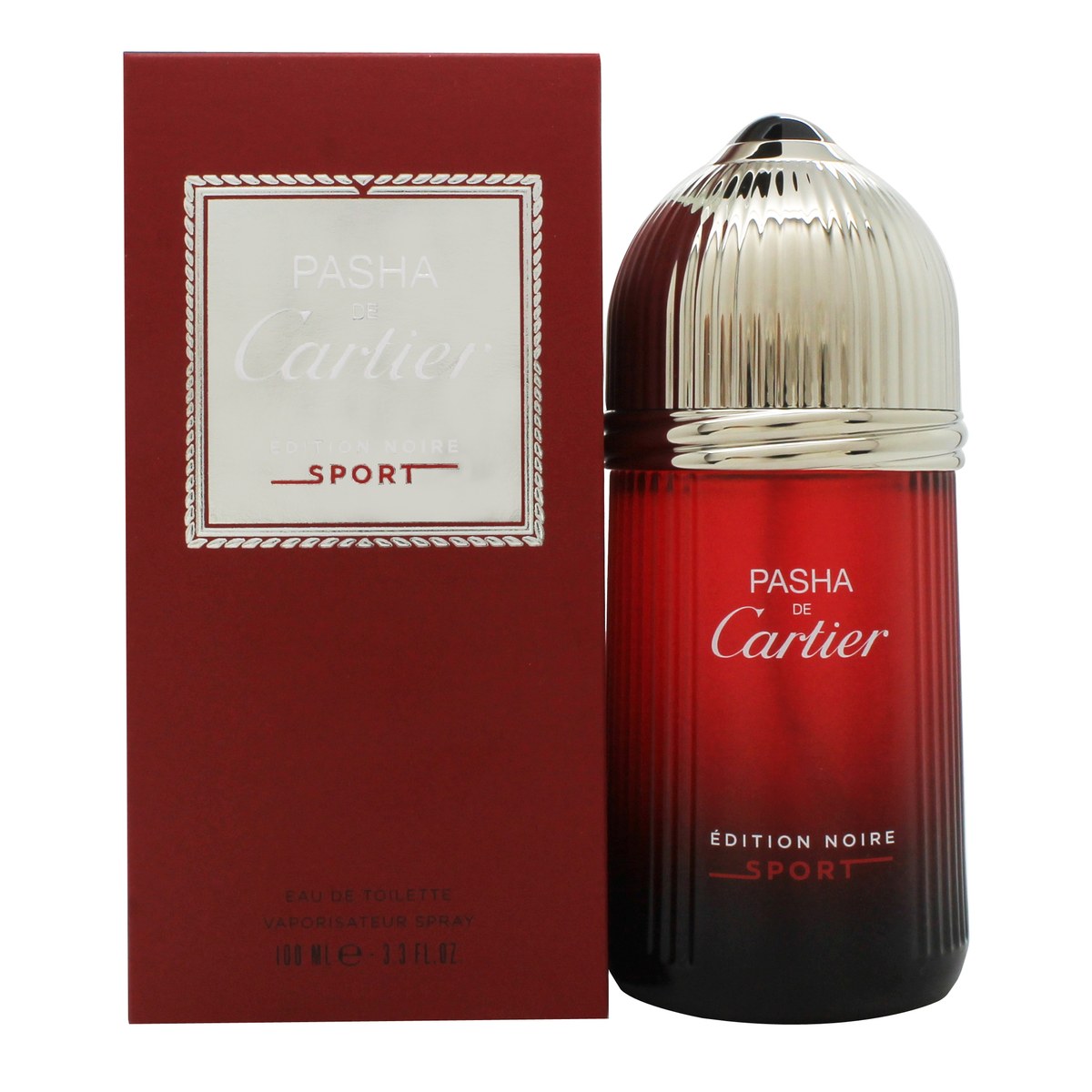 Cartier Pasha de Cartier Edition Noire Sport Eau de Toilette 100 ml fra Cartier, mat sort flakon med krone og sølvdetaljer