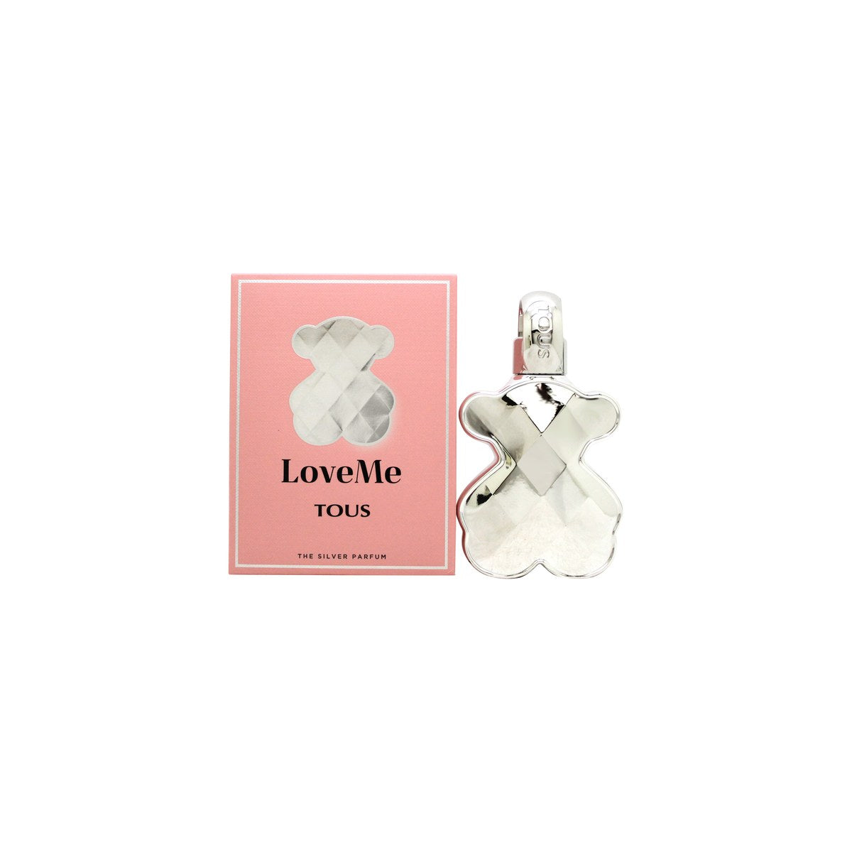 Tous Loveme The Silver Parfum Eau De Parfum 50 ml, sølvfarvet bjørneformet flakon med blank, skulpturel finish