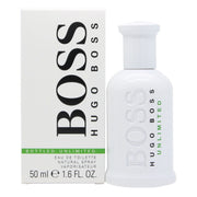 Hugo Boss Boss Bottled Unlimited Eau de Toilette 50 ml – hvid, matteret flakon med sølvkapsel og diskret grøn tekst