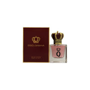Dolce & Gabbana Q Eau de Parfum 30 ml i klar glasflaske med gyldent kroneformet låg og let rosatonet væske.