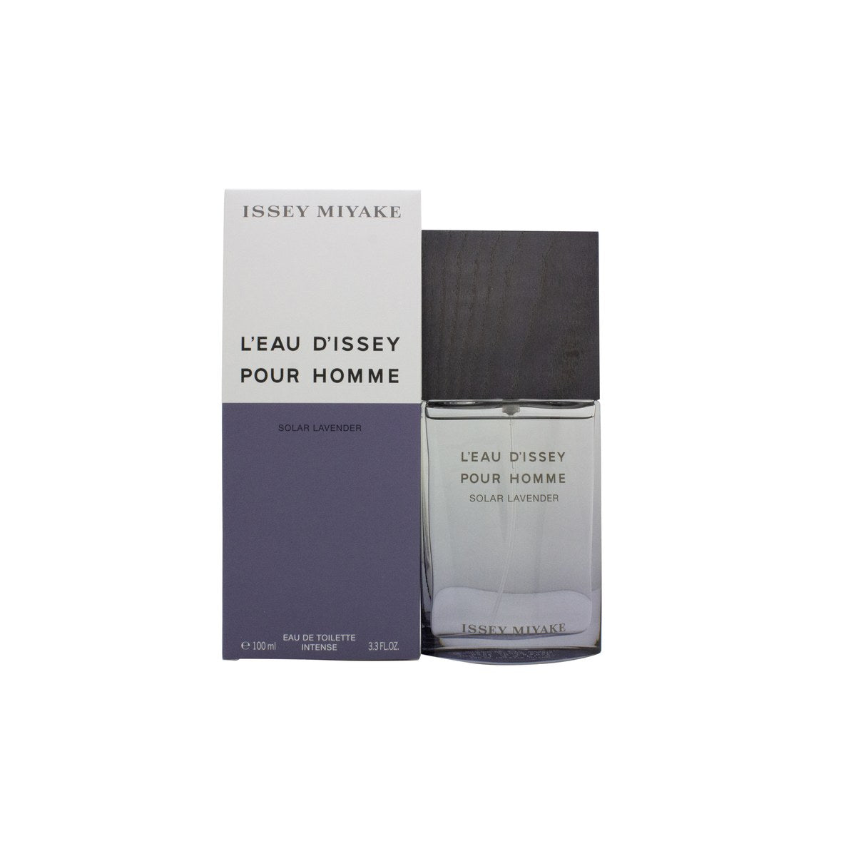 L'Eau D'Issey Pour Homme Solar Lavender Eau De Toilette Issey Miyake 100 ml klar glasflaske med lilla nuance og enkel træprop