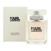 Karl Lagerfeld Karl Lagerfeld for Her Eau de Parfum 85 ml – lyserød glasflakon med sort top og Karl-silhuet
