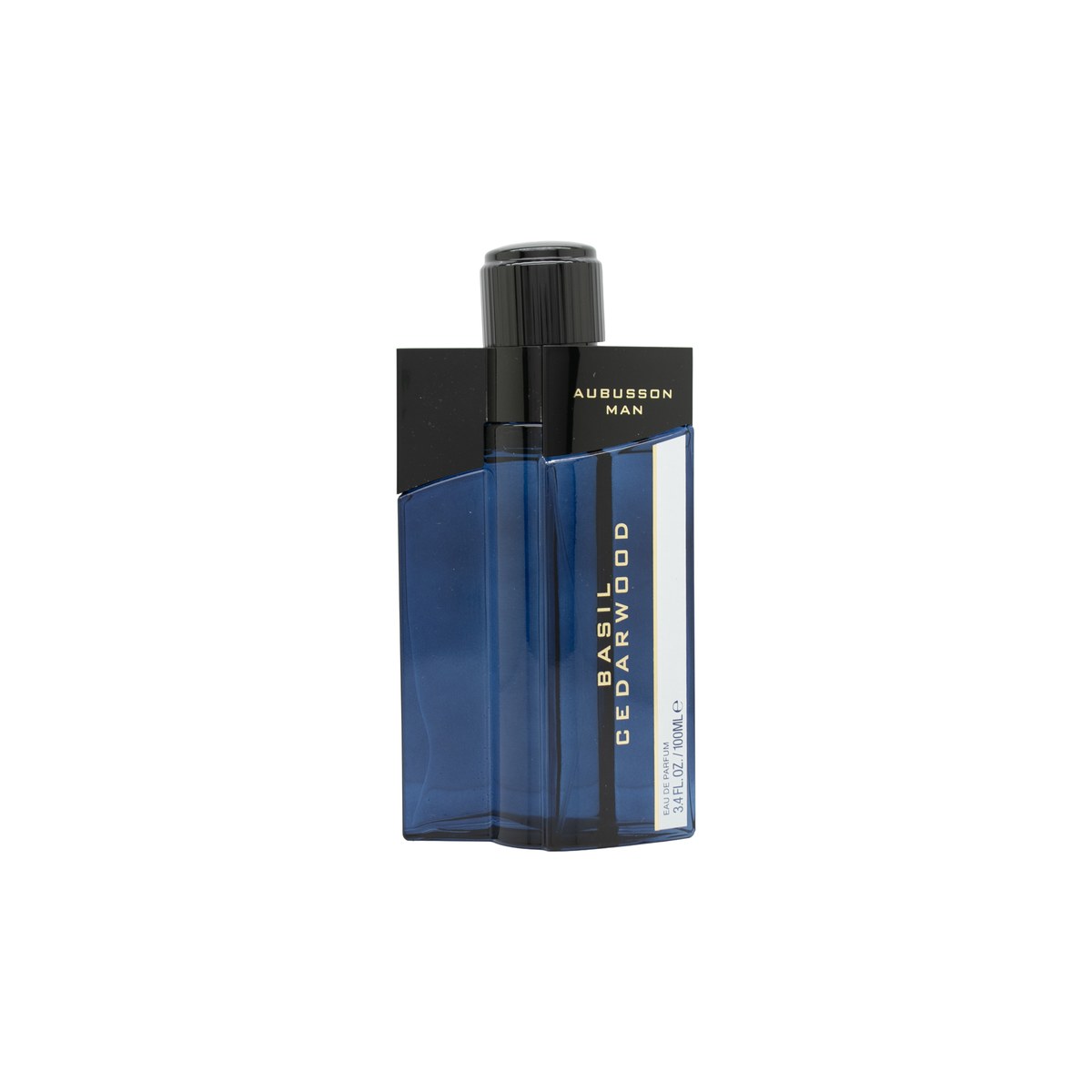 Aubusson Man Basil & Cedarwood Eau de Toilette 100ml, Aubusson, 100 ml – klar glasflaske med grønlig duft og sort firkantet låg