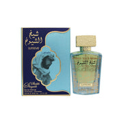 Lattafa Sheikh Al Shuyukh Supreme Eau de Parfum 100 ml, Lattafa – sort rektangulær flakon med guldetiket og matchende låg