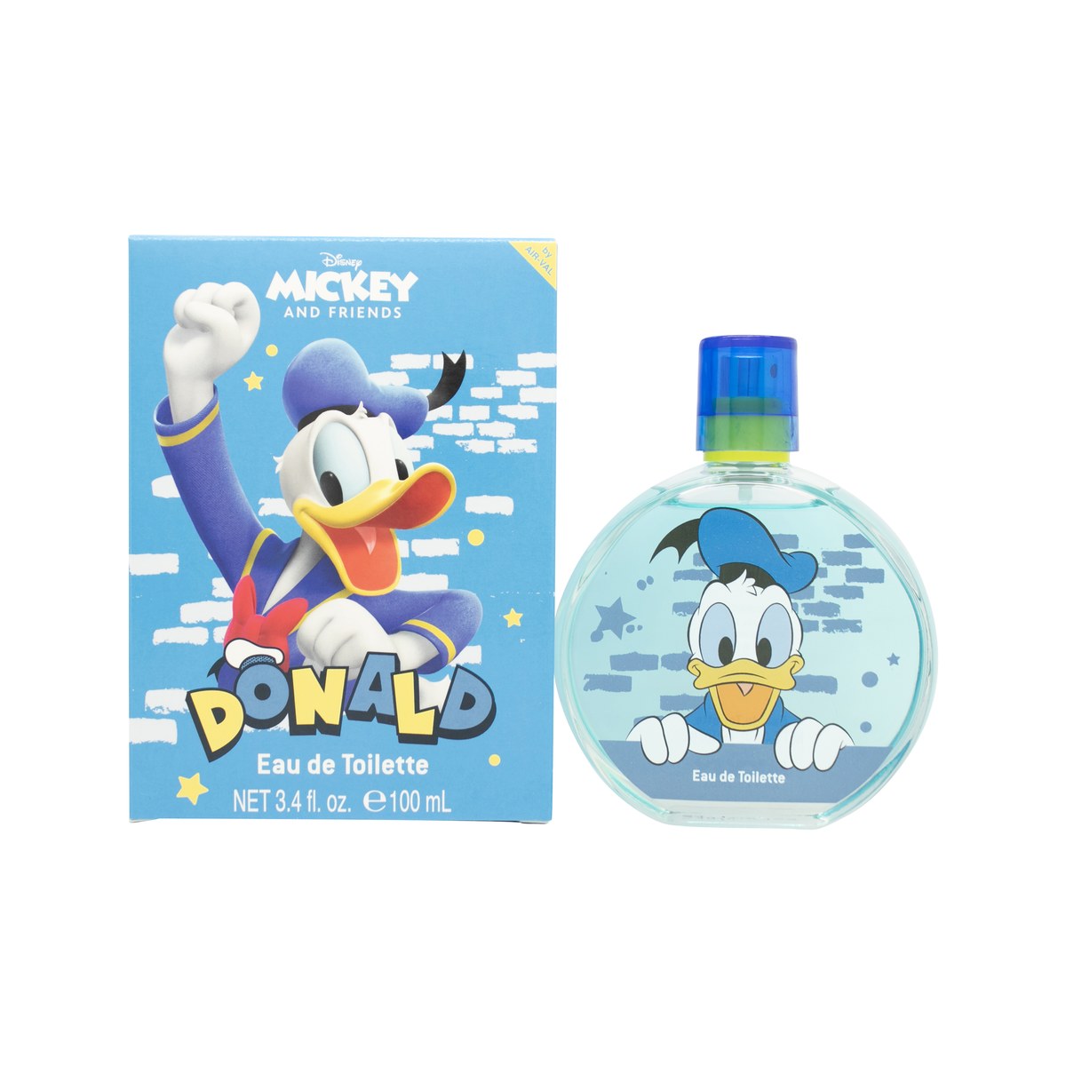 Disney Donald Duck Eau de Toilette 100ml, Disney, 100 ml – klar blå flaske med Donald Duck motiv og afrundet låg