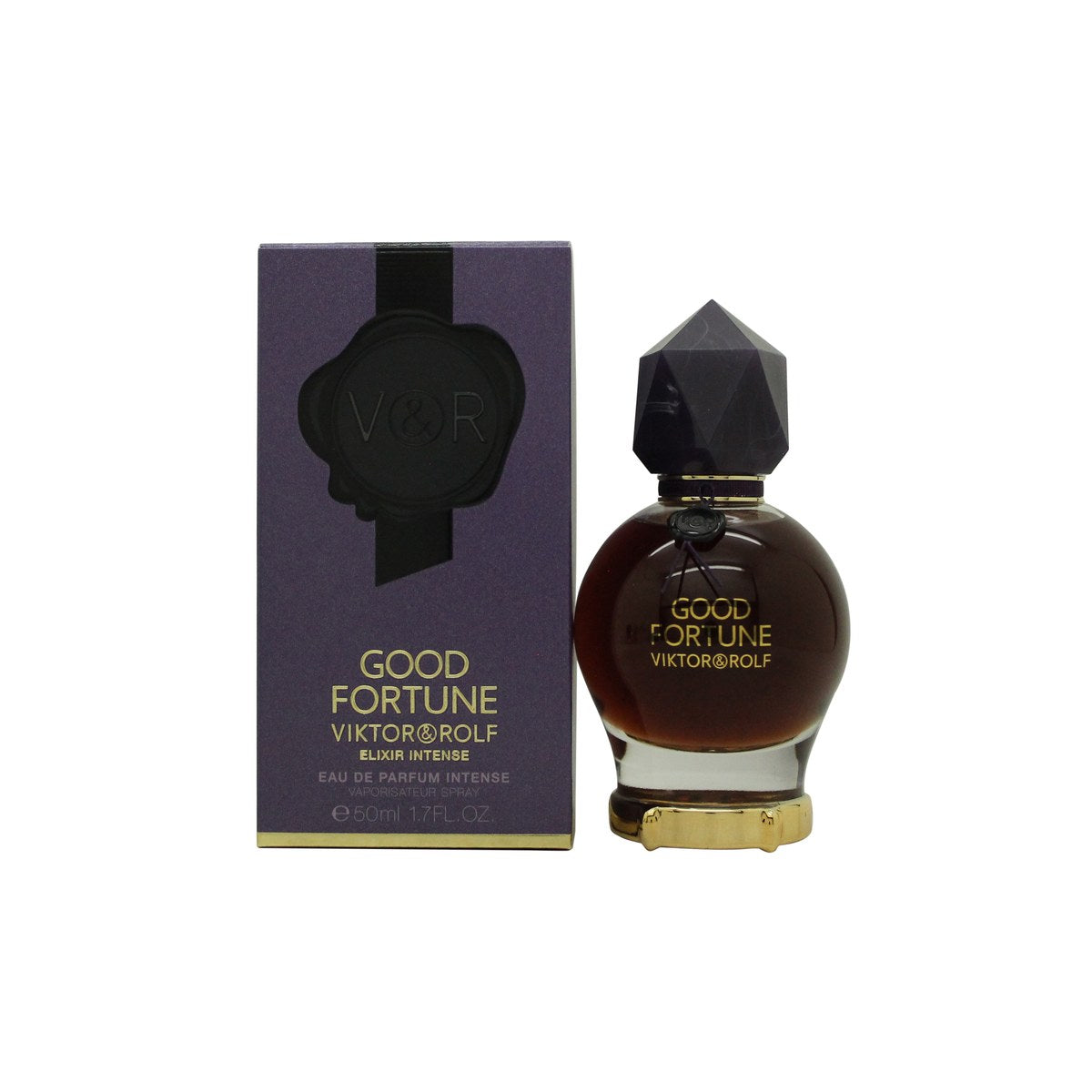 Viktor & Rolf Good Fortune Elixir Intense Eau de Parfum 50 ml fra Viktor & Rolf, mørklilla facetteret flakon med gylden hætte