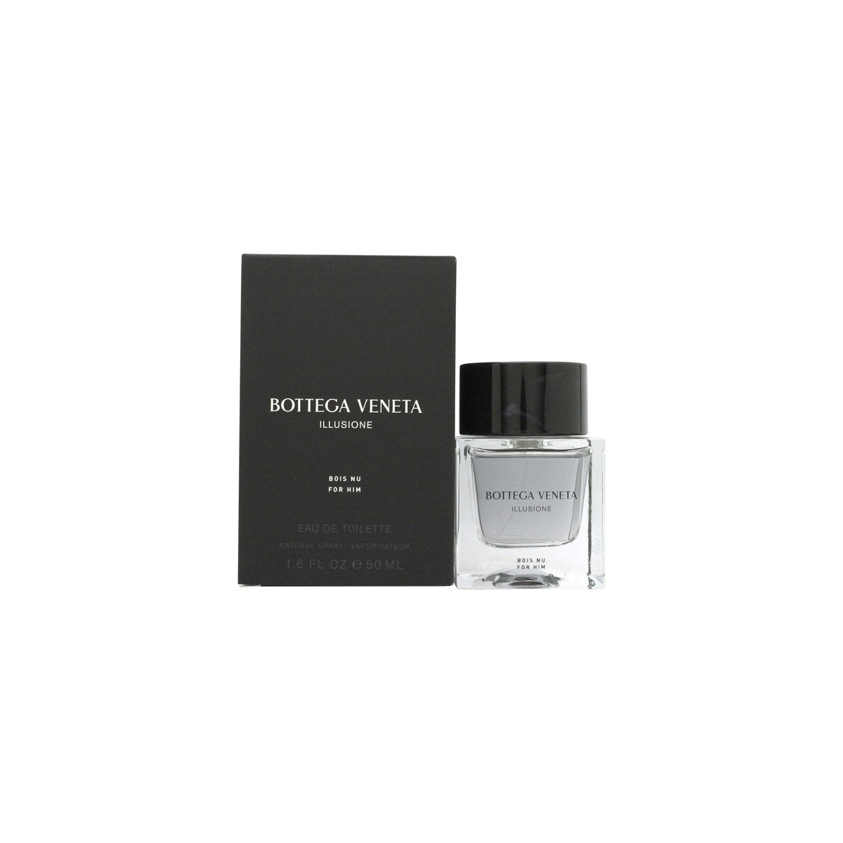 Bottega Veneta Illusione Bois Nu Eau de Toilette 50 ml, Bottega Veneta – klar glasflaske med sort låg og enkel beige etiket