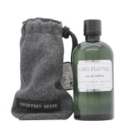 Geoffrey Beene Grey Flannel Eau de Toilette 240 ml Splash matgrå flaske med sølvkork og gråt filtetu i klassisk design
