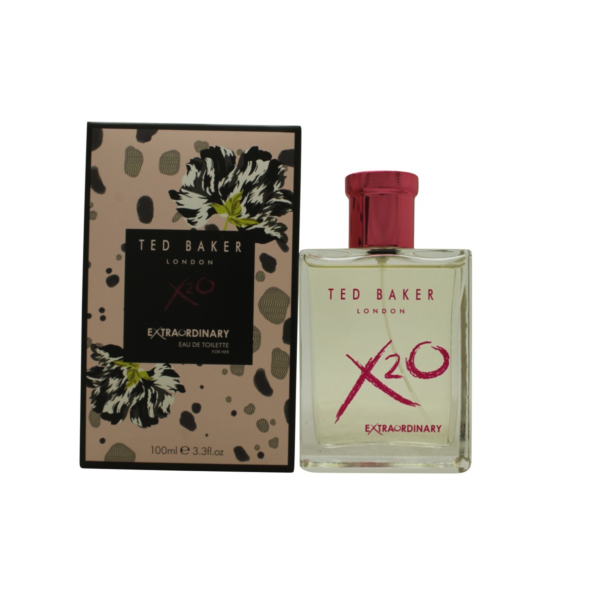 Ted Baker X20 Extraordinary for Women Eau de Toilette 100 ml fra Ted Baker i klar, kantet glasflaske med rosa lågdetalje