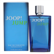 Joop Jump Eau De Toilette, Joop 100 ml – høj, sølvfarvet flakon med blå spraytop og stramt, moderne design