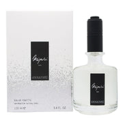 Annayake Miyabi Man Eau De Toilette Annayake 100 ml i klar rektangulær glasflaske med lysegrøn duft og sølvfarvet låg.