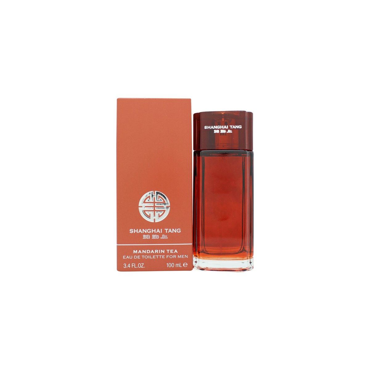 Shanghai Tang Mandarin Tea Eau de Toilette 100 ml i klar rektangulær glasflaske med sort låg og gylden væske