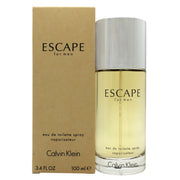 Escape For Men Eau De Toilette, Calvin Klein, 100 ml – klar glasflaske med grøn væske og minimalistisk 90’er-præg