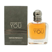 Giorgio Armani Stronger With You Eau de Toilette 50 ml klar glasflakon med ravfarvet duft og sort låg med dobbeltringe