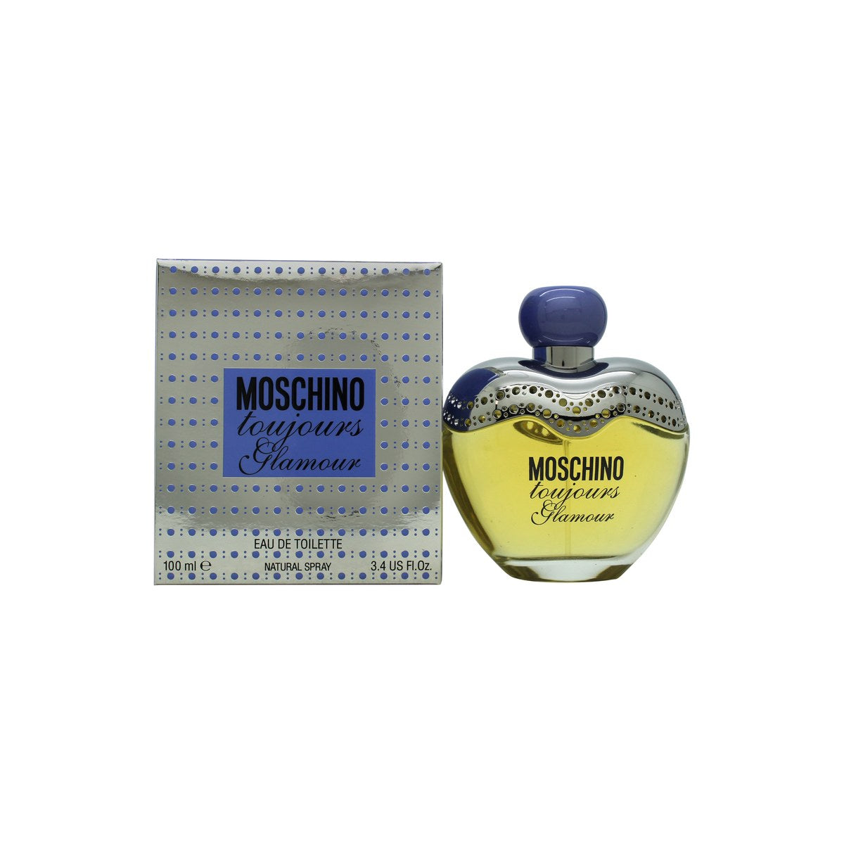 Moschino Toujours Glamour Eau de Toilette 100 ml, Moschino – klar flakon med rosa glas og sort låg med sløjfe