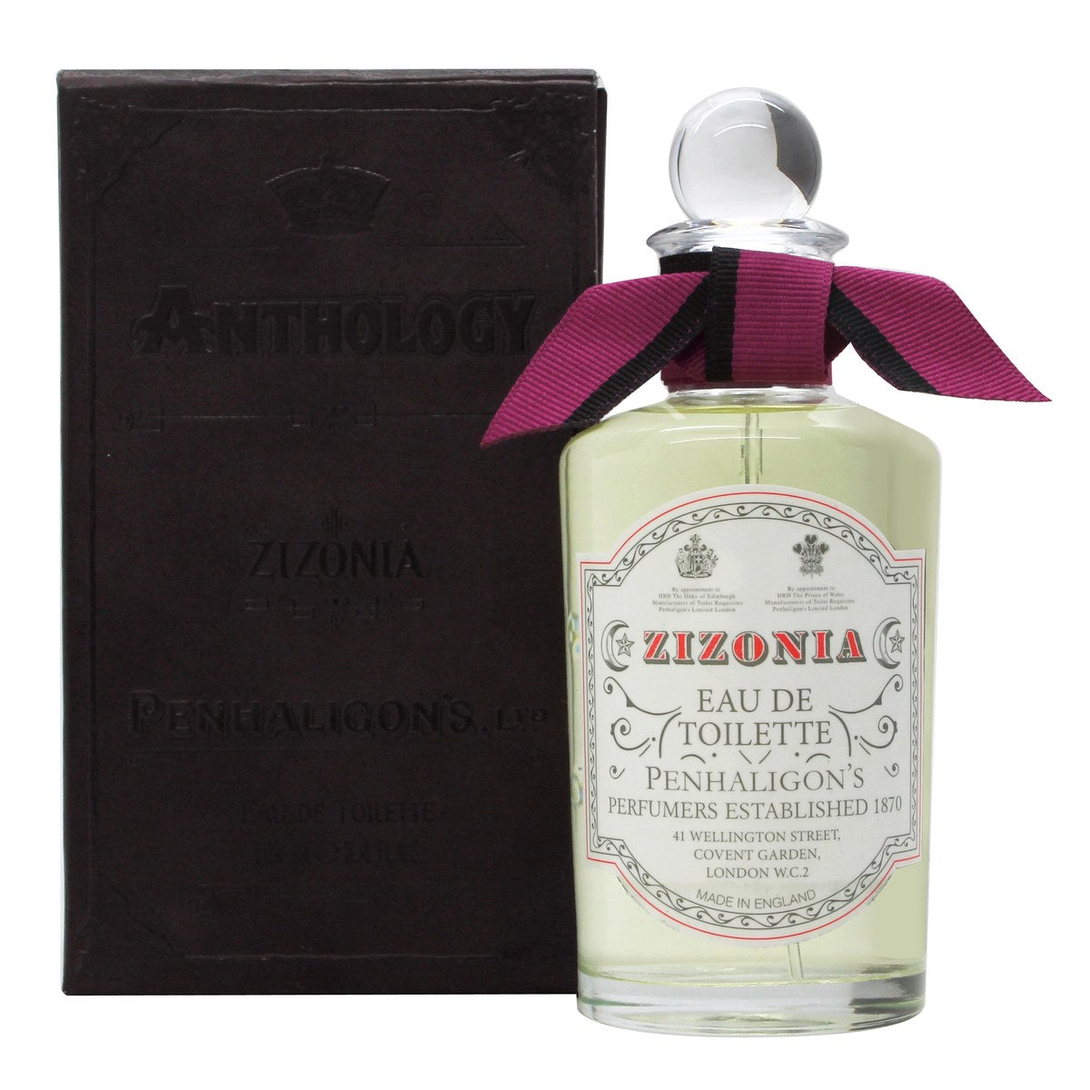 Penhaligon's Anthology Zizonia Eau De Toilette 100 ml, Penhaligon's – klar glasflakon med ravgylden duft og rund prop med blå sløjfe